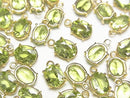 [Video]High Quality Peridot AAA Bezel Setting Oval Faceted 8x6mm 18KGP 1pc