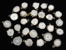 [Video] Indian Solar Quartz (Staractite) Slice Nugget [One Side] [S-M Size] Gold Color 2pcs