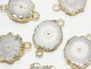 [Video] Indian Solar Quartz (Staractite) Slice Nugget [Both Side] [S-M Size] Gold Color 2pcs