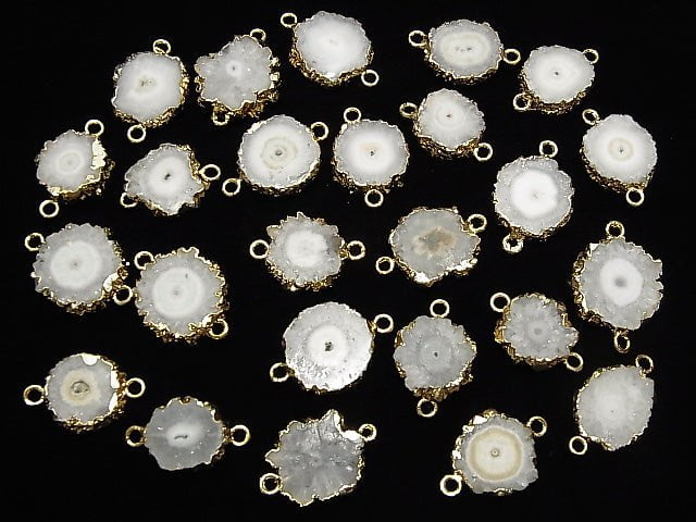 [Video] Indian Solar Quartz (Staractite) Slice Nugget [Both Side] [S-M Size] Gold Color 2pcs