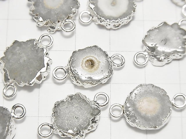[Video] Indian Solar Quartz (Staractite) Slice Nugget [Both Side] [S size] Silver Color 2pcs