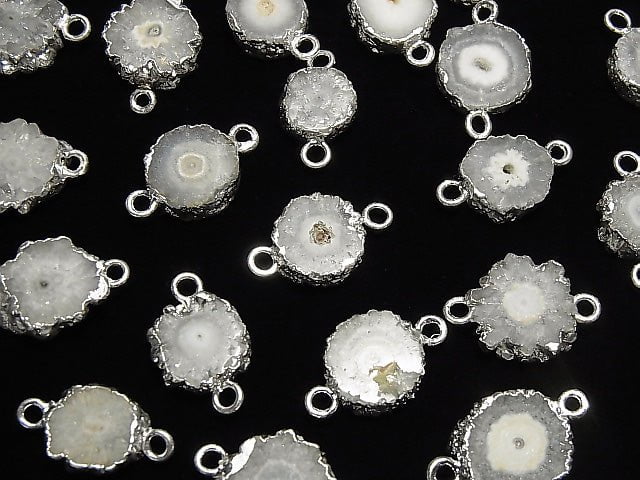 [Video] Indian Solar Quartz (Staractite) Slice Nugget [Both Side] [S size] Silver Color 2pcs