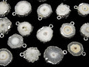 [Video] Indian Solar Quartz (Staractite) Slice Nugget [One Side] [S-M Size] Silver Color 2pcs