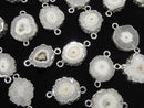 [Video] Indian Solar Quartz (Staractite) Slice Nugget [Both Side] [S-M Size] Silver Color 2pcs