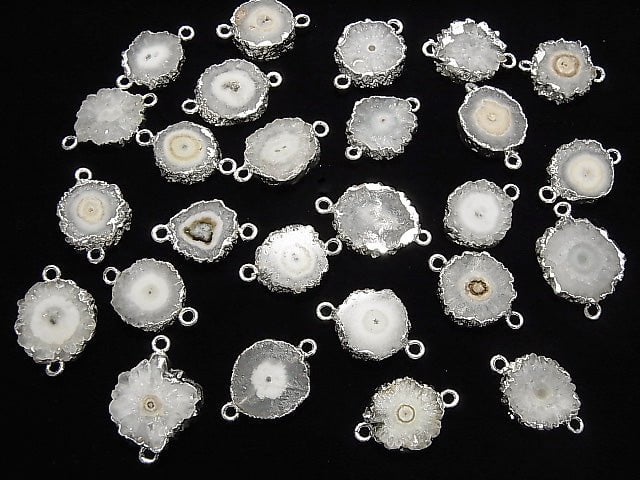 [Video] Indian Solar Quartz (Staractite) Slice Nugget [Both Side] [S-M Size] Silver Color 2pcs