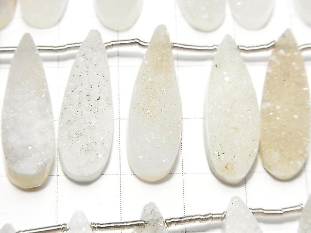 [Video] Druzy Agate Pear shape 25x8mm half or 1strand beads (aprx.5inch / 13cm)