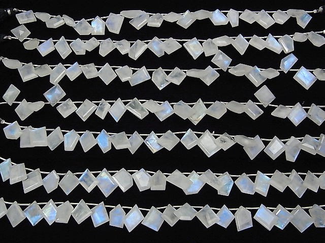 [Video] High Quality Rainbow Moonstone AAA- Fancy Shape Faceted half or 1strand (18pcs)