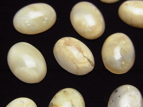 [Video] African Opal Oval Cabochon 14x10mm 2pcs