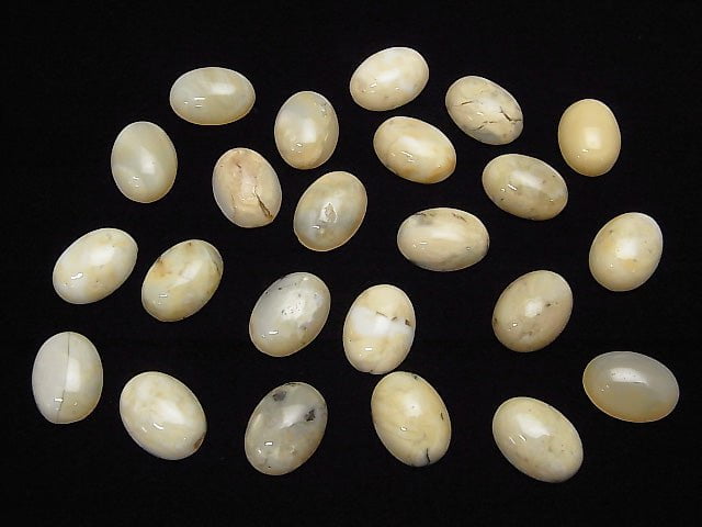 [Video] African Opal Oval Cabochon 14x10mm 2pcs