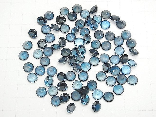 [Video]High Quality London Blue Topaz AAA Loose stone Round Faceted 8x8mm 1pc