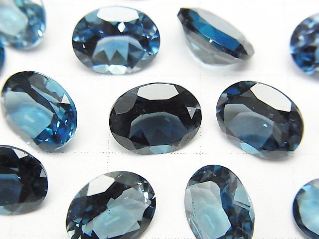 [Video]High Quality London Blue Topaz AAA Loose stone Oval Faceted 10x8mm 1pc