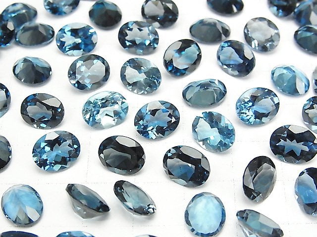 [Video]High Quality London Blue Topaz AAA Loose stone Oval Faceted 10x8mm 1pc