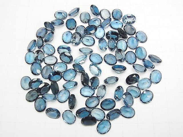 [Video]High Quality London Blue Topaz AAA Loose stone Oval Faceted 10x8mm 1pc