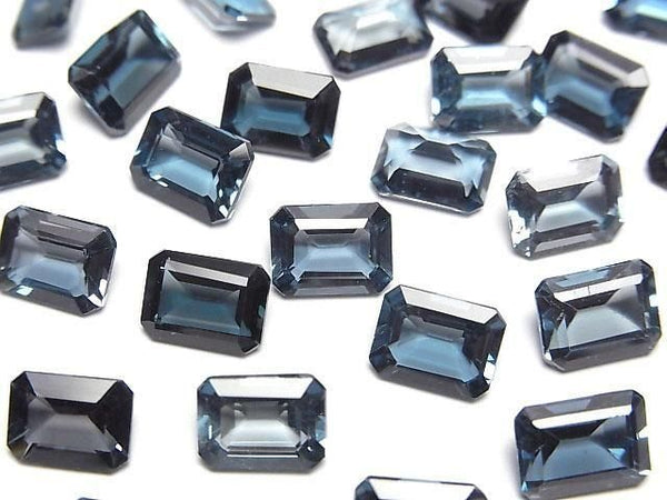 [Video]High Quality London Blue Topaz AAA Loose stone Rectangle Faceted 8x6mm 1pc