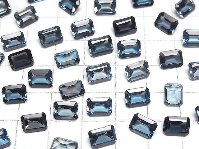 [Video]High Quality London Blue Topaz AAA Loose stone Rectangle Faceted 8x6mm 1pc