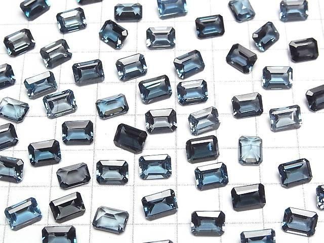 [Video]High Quality London Blue Topaz AAA Loose stone Rectangle Faceted 8x6mm 1pc