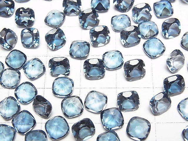 [Video]High Quality London Blue Topaz AAA Loose stone Square Faceted 6x6mm 2pcs