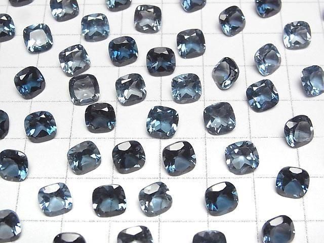[Video]High Quality London Blue Topaz AAA Loose stone Square Faceted 7x7mm 1pc