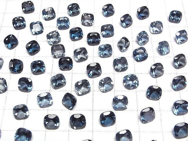 [Video]High Quality London Blue Topaz AAA Loose stone Square Faceted 7x7mm 1pc