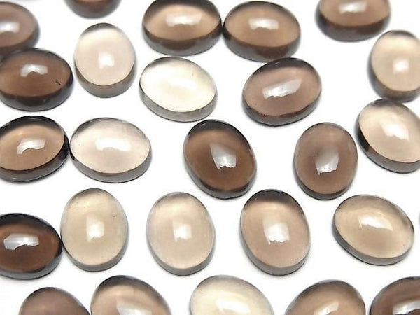 [Video]High Quality Smoky Quartz AAA Oval Cabochon 10x8mm 3pcs