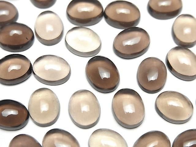 [Video]High Quality Smoky Quartz AAA Oval Cabochon 10x8mm 3pcs