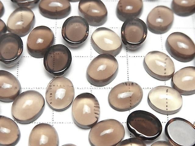 [Video]High Quality Smoky Quartz AAA Oval Cabochon 10x8mm 3pcs
