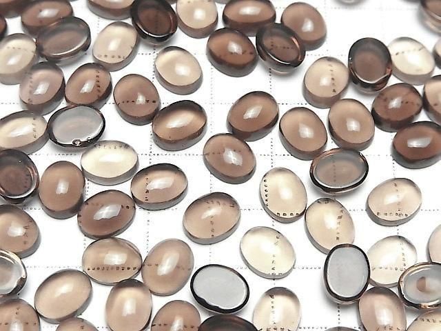 [Video]High Quality Smoky Quartz AAA Oval Cabochon 10x8mm 3pcs