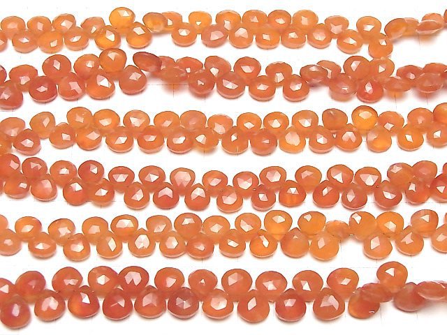 [Video]High Quality Carnelian AAA- Chestnut Faceted Briolette half or 1strand beads (aprx.7inch/18cm)