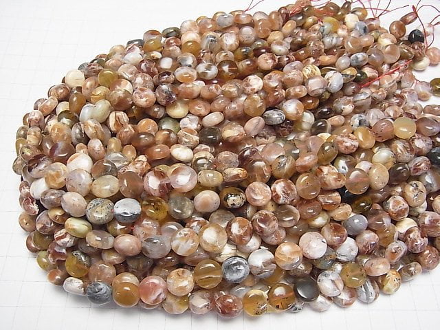 [Video]Brandy Opal Coin 10x10x5mm half or 1strand beads (aprx.15inch/38cm)