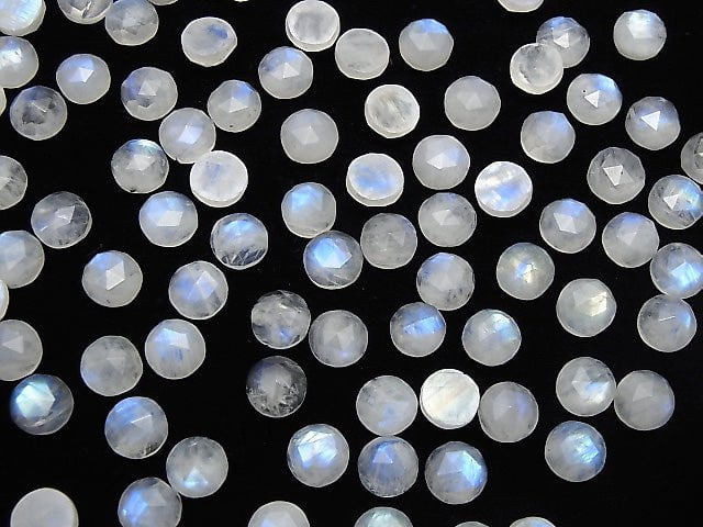 [Video] High Quality Rainbow Moonstone AA++ Round Rose Cut 8x8mm 3pcs