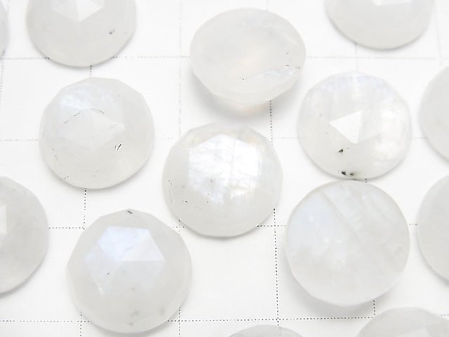 [Video]High Quality Rainbow Moonstone AA++ Round Rose Cut 12x12mm 2pcs