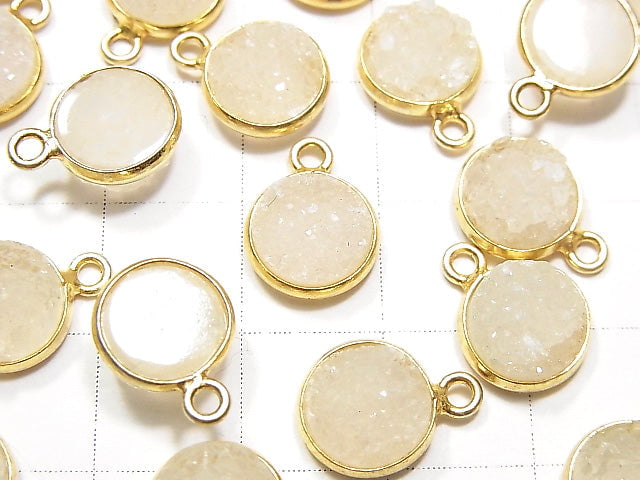 [Video] Druzy Agate Bezel Setting Round 9x9mm 18KGP 2pcs