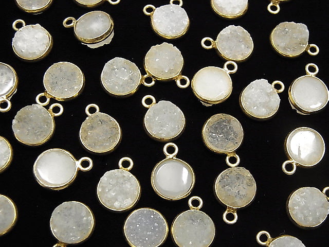 [Video] Druzy Agate Bezel Setting Round 9x9mm 18KGP 2pcs