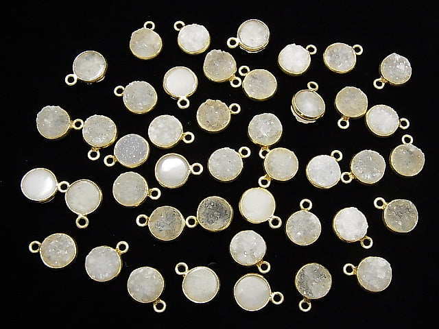 [Video] Druzy Agate Bezel Setting Round 9x9mm 18KGP 2pcs
