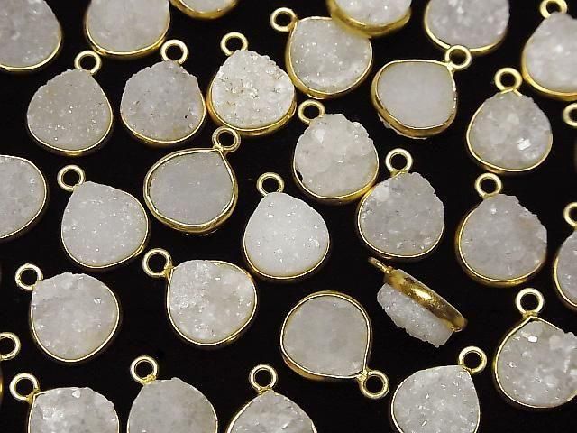 [Video] Druzy Agate Bezel Setting Chestnut 11x11mm 18KGP 2pcs