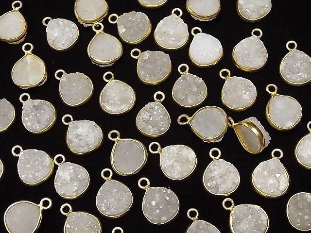 [Video] Druzy Agate Bezel Setting Chestnut 11x11mm 18KGP 2pcs