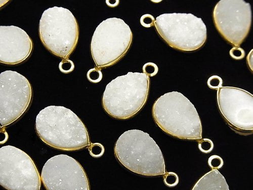 Agate, Bezel Setting, Druzy, Pear Shape Gemstone Beads