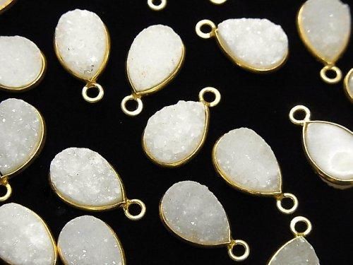 [Video] Druzy Agate Bezel Setting, Pear Shape, 13x9mm, 18KGP, 2pcs