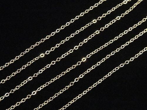 14KGF Flat Cable Chain 1.2mm [40cm][45cm] Necklace 1pc