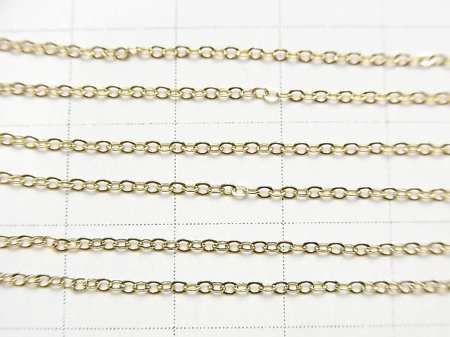 14KGF Flat Cable Chain 1.2mm [40cm][45cm] Necklace 1pc