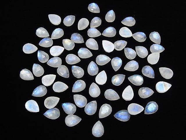 [Video]High Quality Rainbow Moonstone AA++ Pear shape Rose Cut 14x10mm 2pcs