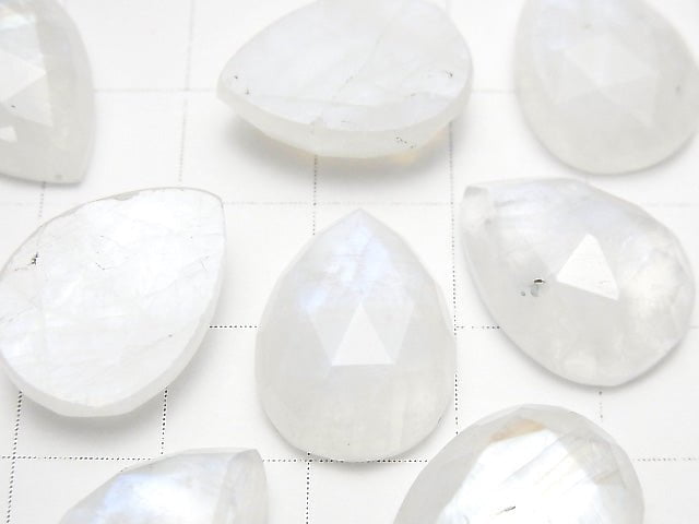 [Video]High Quality Rainbow Moonstone AA++ Pear shape Rose Cut 18x13mm 1pc