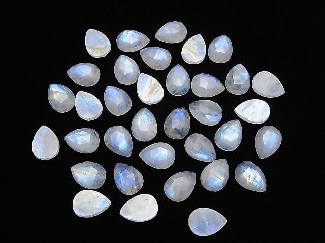 [Video]High Quality Rainbow Moonstone AA++ Pear shape Rose Cut 18x13mm 1pc