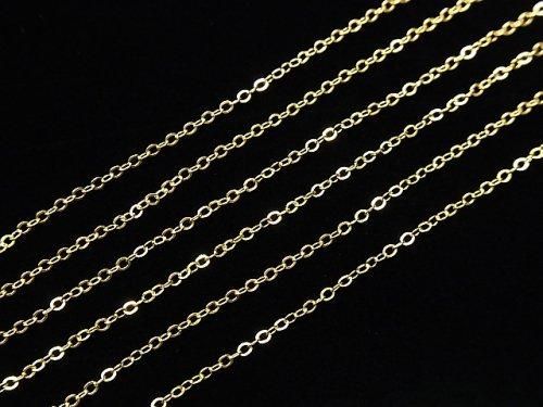 14KGF Flat Cable Chain 1.3mm 10cm