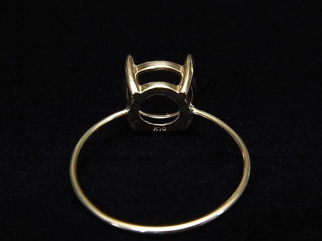 [K10 Yellow Gold] Ring Frame (Prong Setting) Round Faceted 8mm, 1pc [Japan]