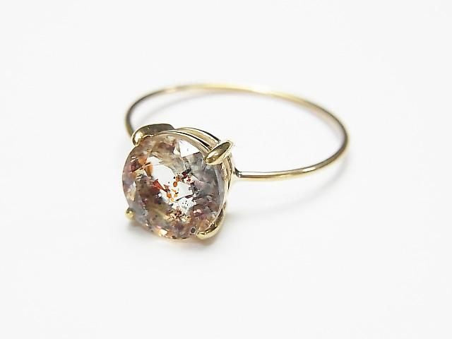 [K10 Yellow Gold] Ring Frame (Prong Setting) Round Faceted 8mm, 1pc [Japan]