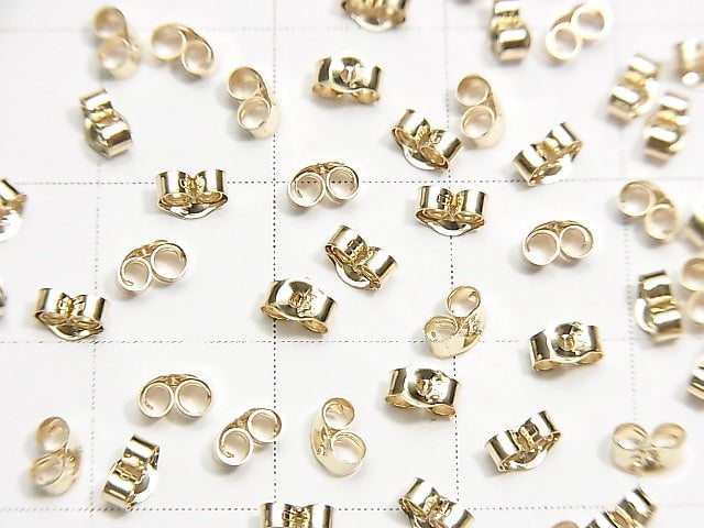 [K14 Yellow Gold] Earnuts 4x2.5mm 2pcs (1pair )