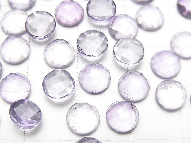 [Video]High Quality Amethyst AAA Round Faceted Cabochon 6x6mm 5pcs