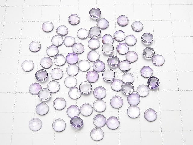 [Video]High Quality Amethyst AAA Round Faceted Cabochon 6x6mm 5pcs