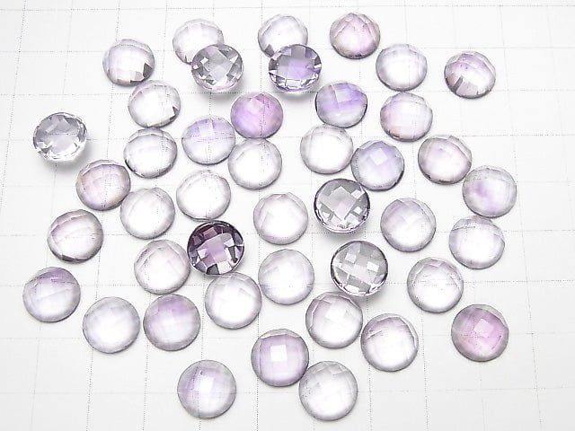 [Video] High Quality Pink Amethyst AAA Round Faceted Cabochon 10x10mm 2pcs